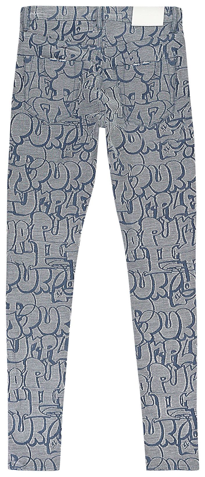 PURPLE BRAND Terry Graffiti Tag Laser Skinny Jeans White