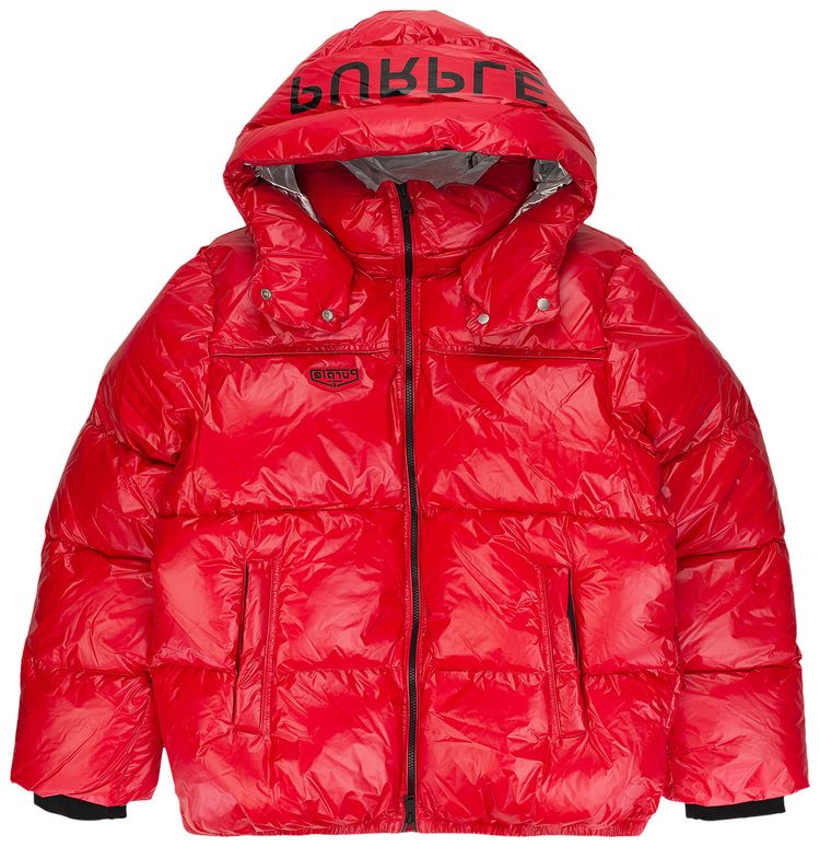 PURPLE BRAND Nylon Down Puffer Jackets Red