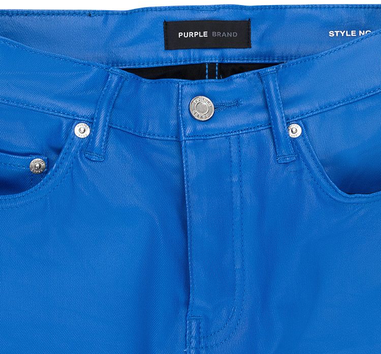 PURPLE BRAND Patent Film Cargo Flare Skinny Jeans Blue