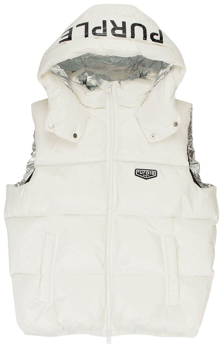PURPLE BRAND Nylon Puffer Vest White