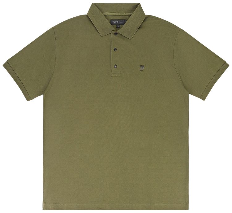 PURPLE BRAND Pique Knit Polo Shirt Green