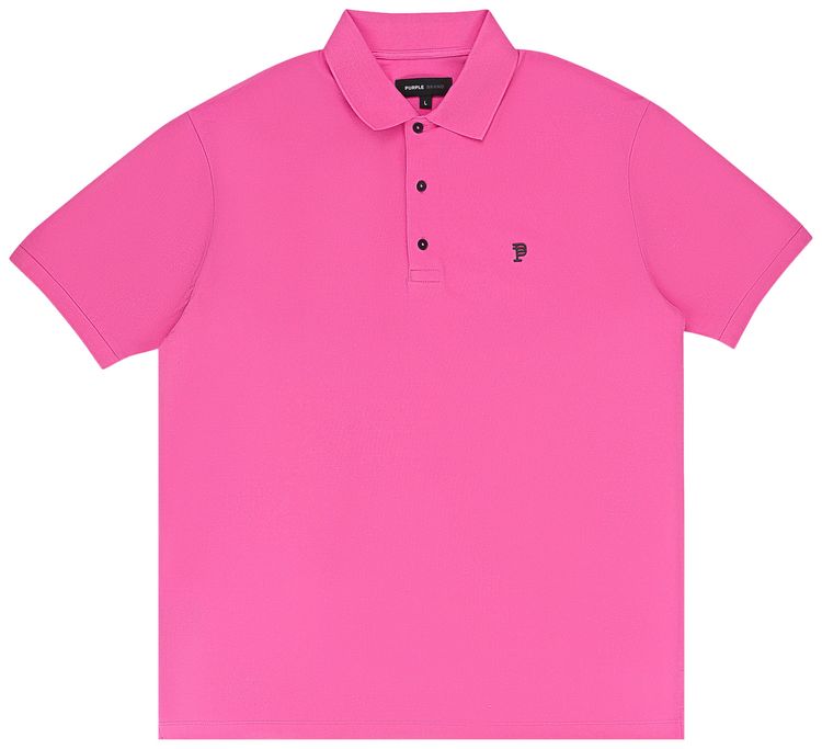 PURPLE BRAND Pique Knit Polo Shirt Pink