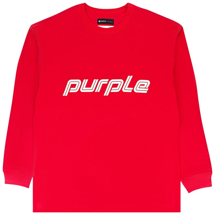 PURPLE BRAND Textured Jersey Long Sleeve Tee Red