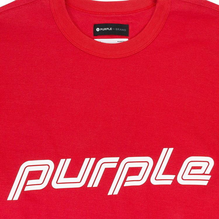 PURPLE BRAND Textured Jersey Long Sleeve Tee Red