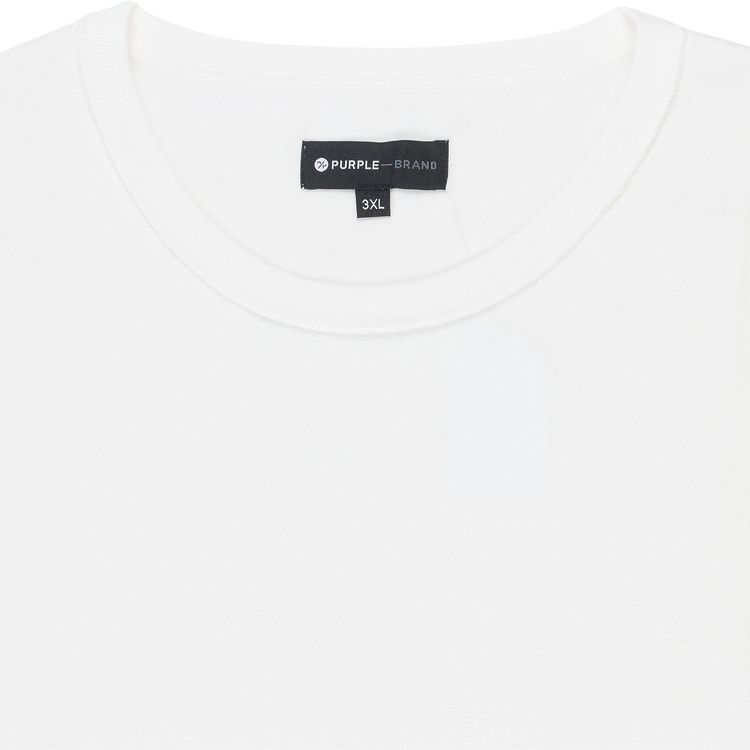 PURPLE BRAND Textured Jersey Inside Out Tee White
