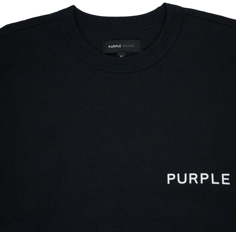 PURPLE BRAND Textured Jersey Long Sleeve Tee Black