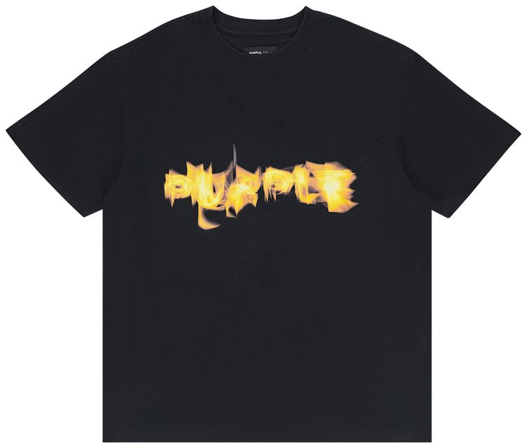 PURPLE BRAND Textured Jersey Short Sleeve Tee Black