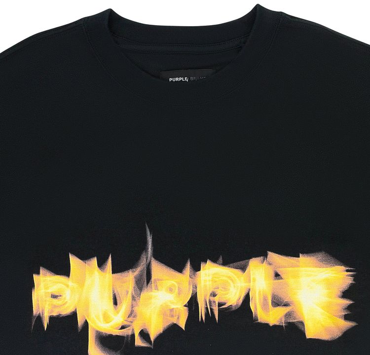 PURPLE BRAND Textured Jersey Short Sleeve Tee Black