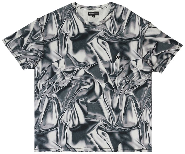 PURPLE BRAND Textured Jersey Inside Out Tee Black