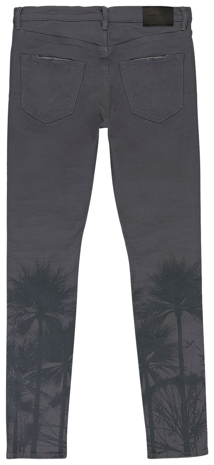 PURPLE BRAND Palms Print Skinny Jeans Charcoal
