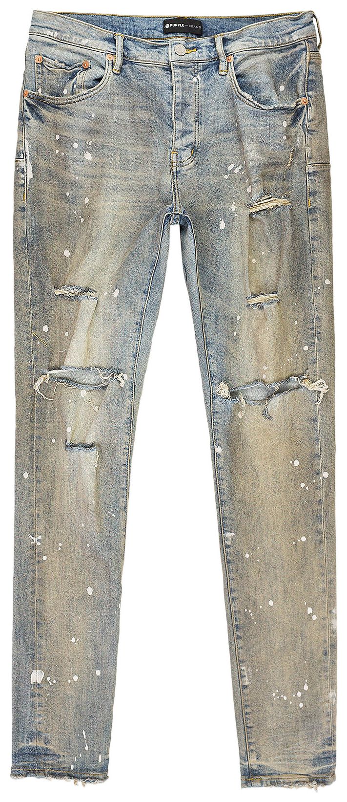 PURPLE BRAND Light Paint Coated Skinny Jeans Indigo
