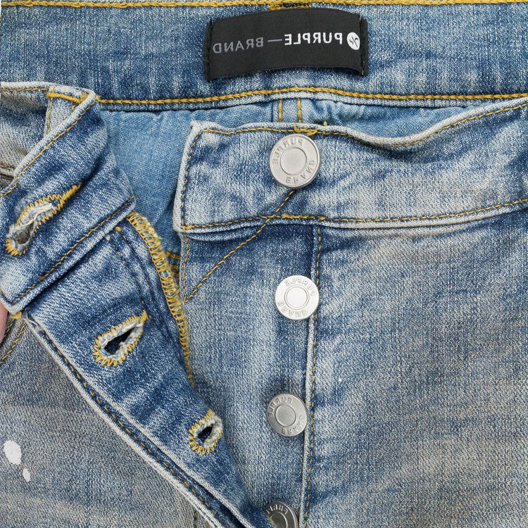 PURPLE BRAND Light Paint Coated Skinny Jeans Indigo