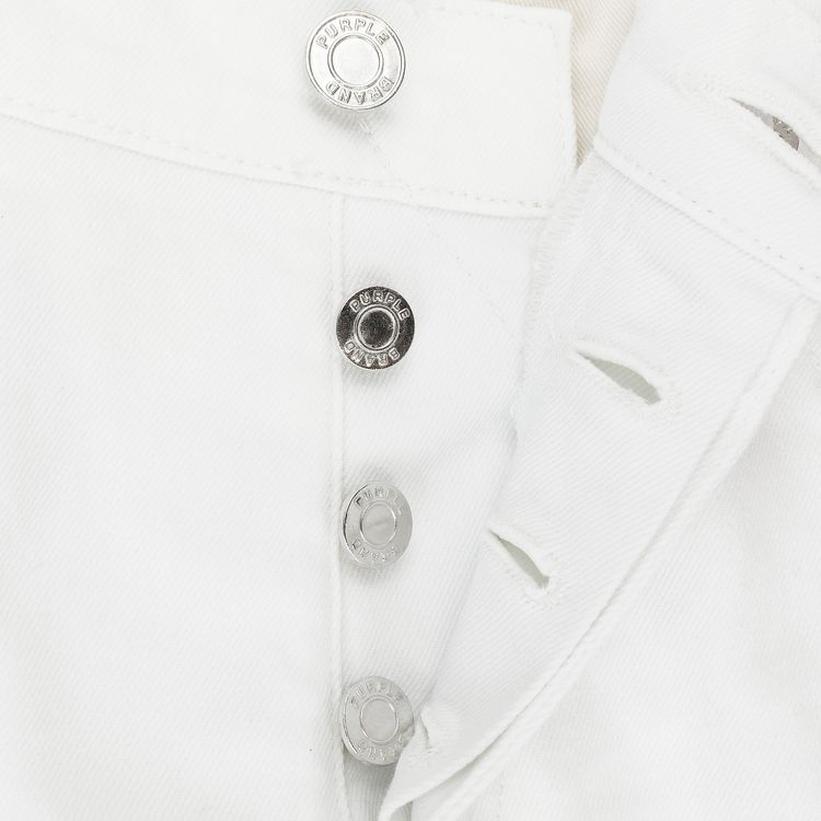 PURPLE BRAND Optic Knee Blowout Skinny Jeans White