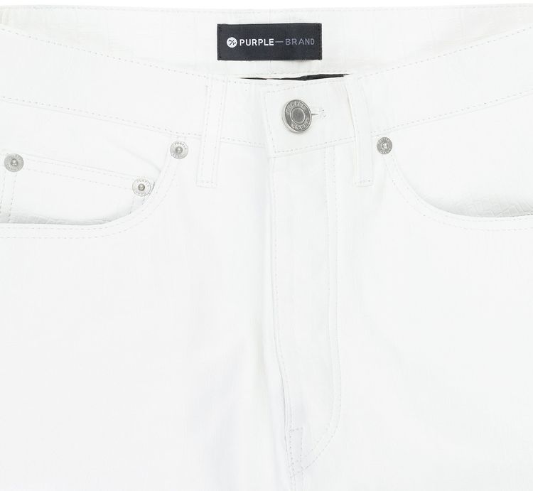 PURPLE BRAND Leather Relaxed Fit Pants White