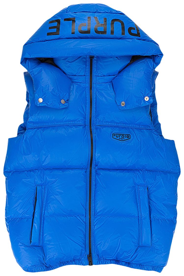 PURPLE BRAND Nylon Puffer Vest Blue