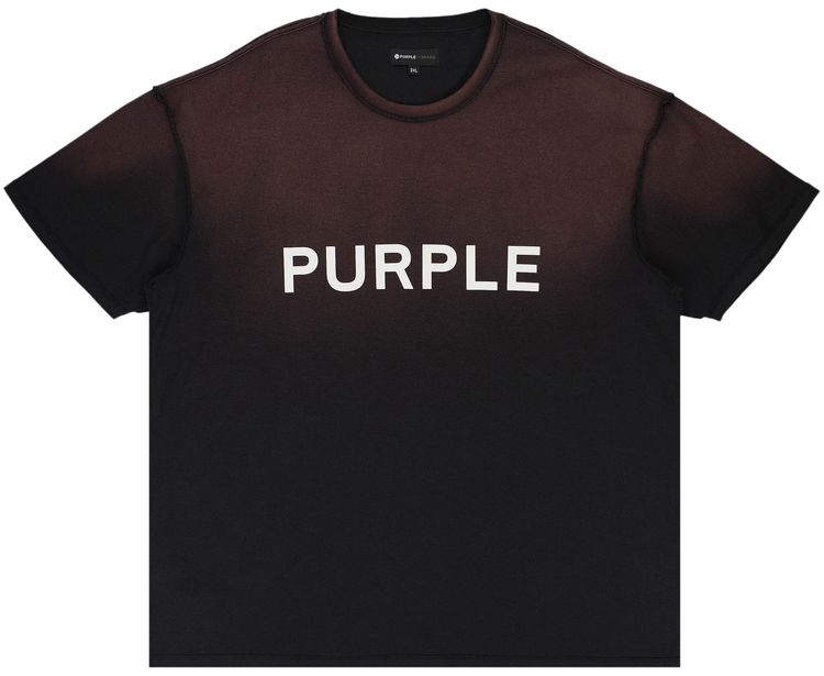 PURPLE BRAND Textured Jersey Inside Out Tee Black