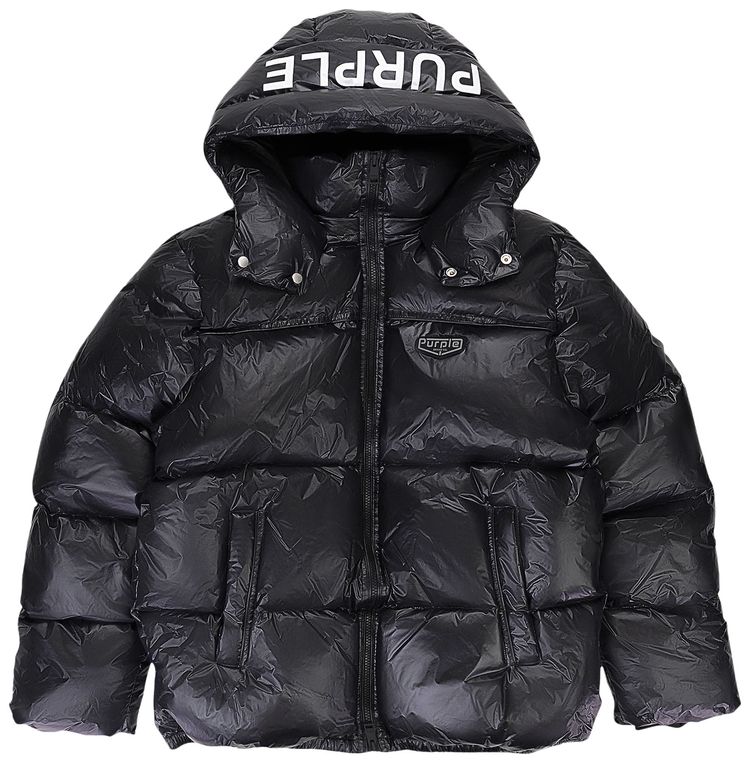 PURPLE BRAND Nylon Down Puffer Jacket Black