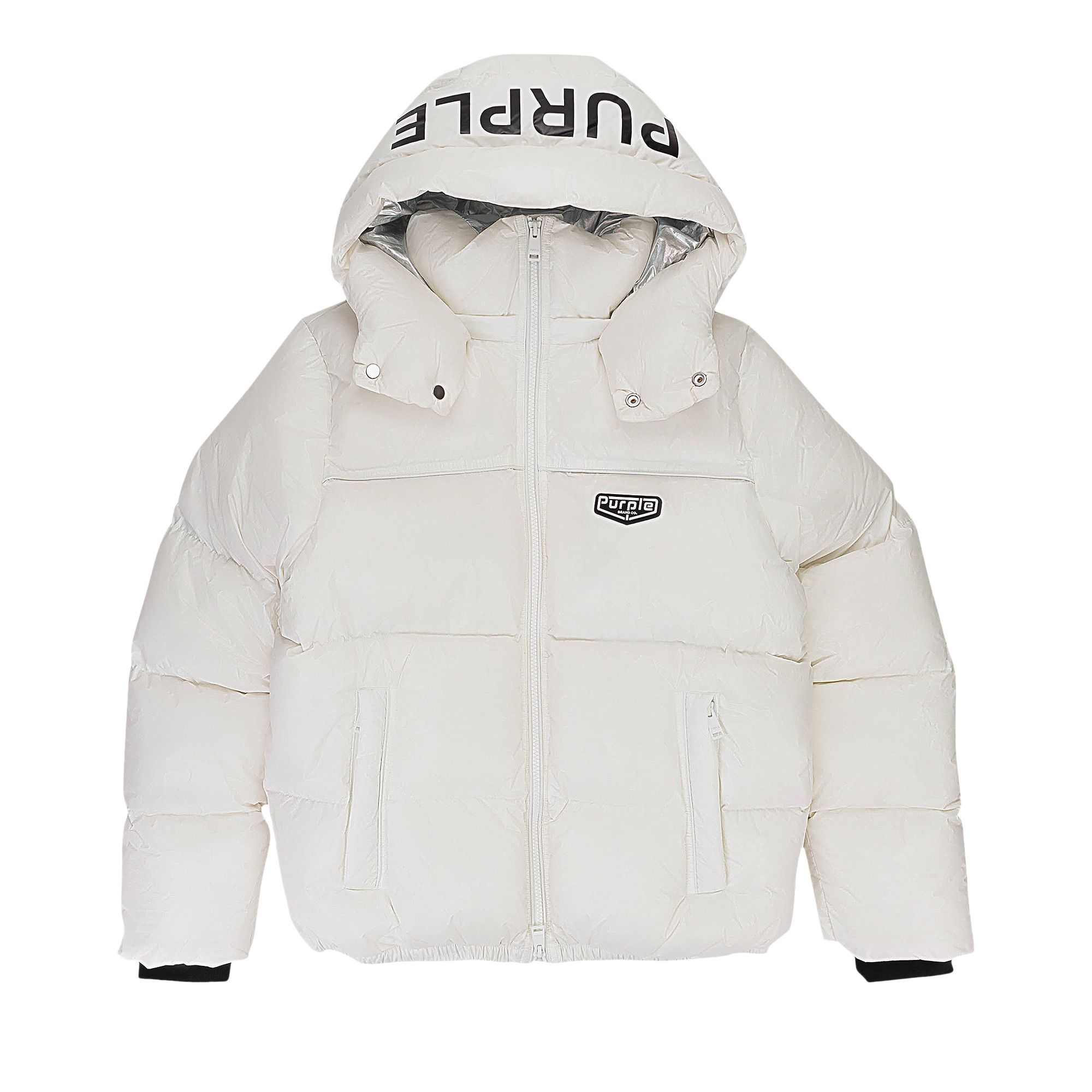 Size xs PURPLE BRAND Nylon Down Puffer Jacket 'White'