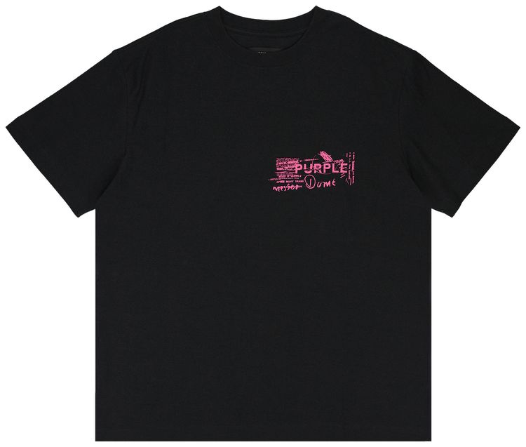 PURPLE BRAND Textured Jersey Short Sleeve Tee Black