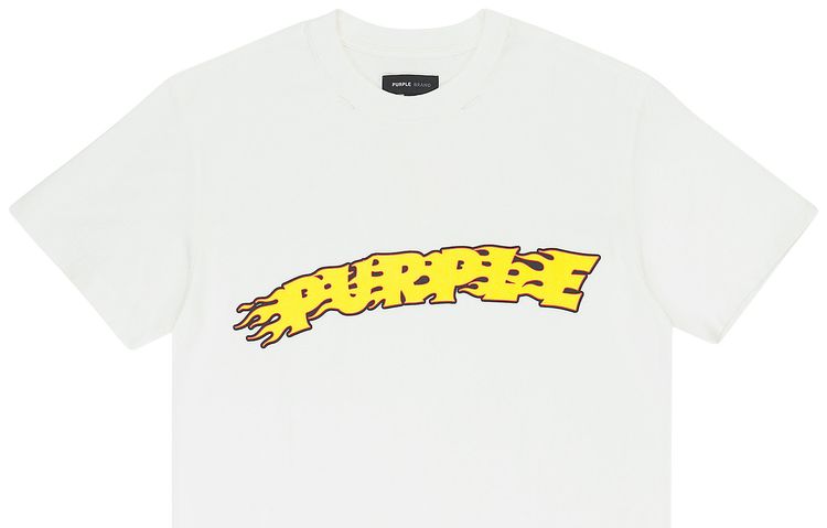 PURPLE BRAND Textured Jersey Short Sleeve Tee Off White