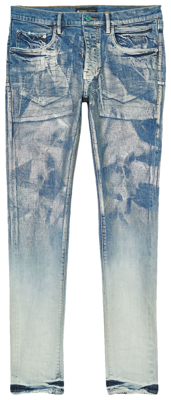 PURPLE BRAND Holographic Gradient Skinny Jeans Indigo