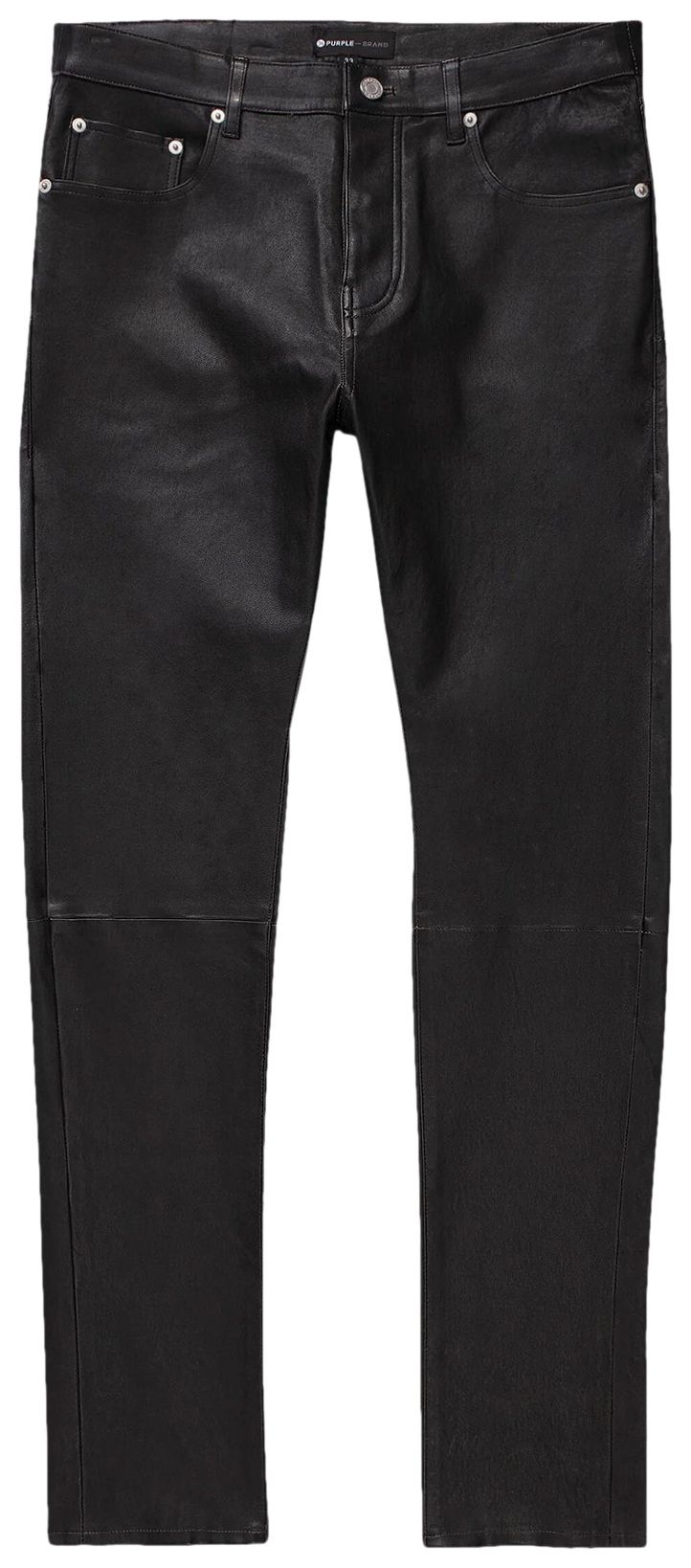PURPLE BRAND Stretch Leather Beauty Pants Black