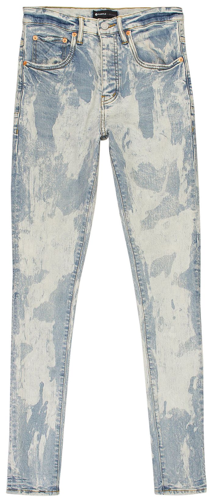 PURPLE BRAND Light Vintage Spotted Bleach Skinny Jeans Indigo
