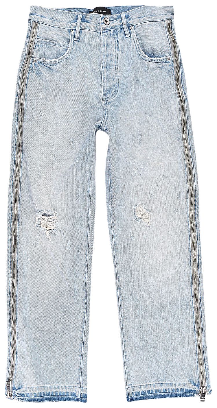 PURPLE BRAND Full Side Zip Skinny Jeans Indigo