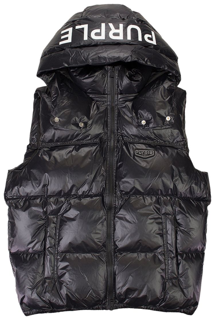 PURPLE BRAND Nylon Puffer Vest Black