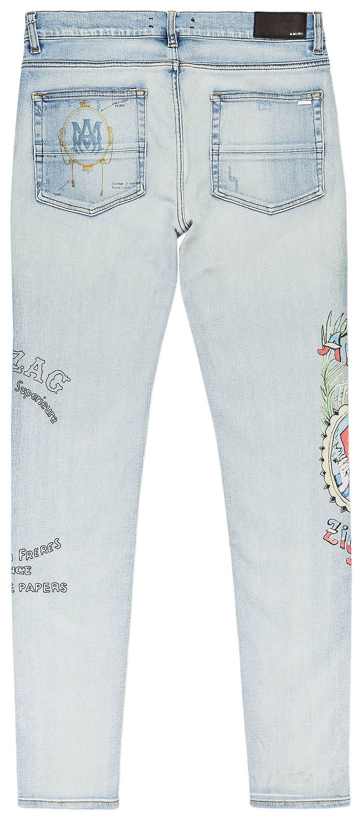 Amiri Zig Zag Skinny Jeans Light Indigo