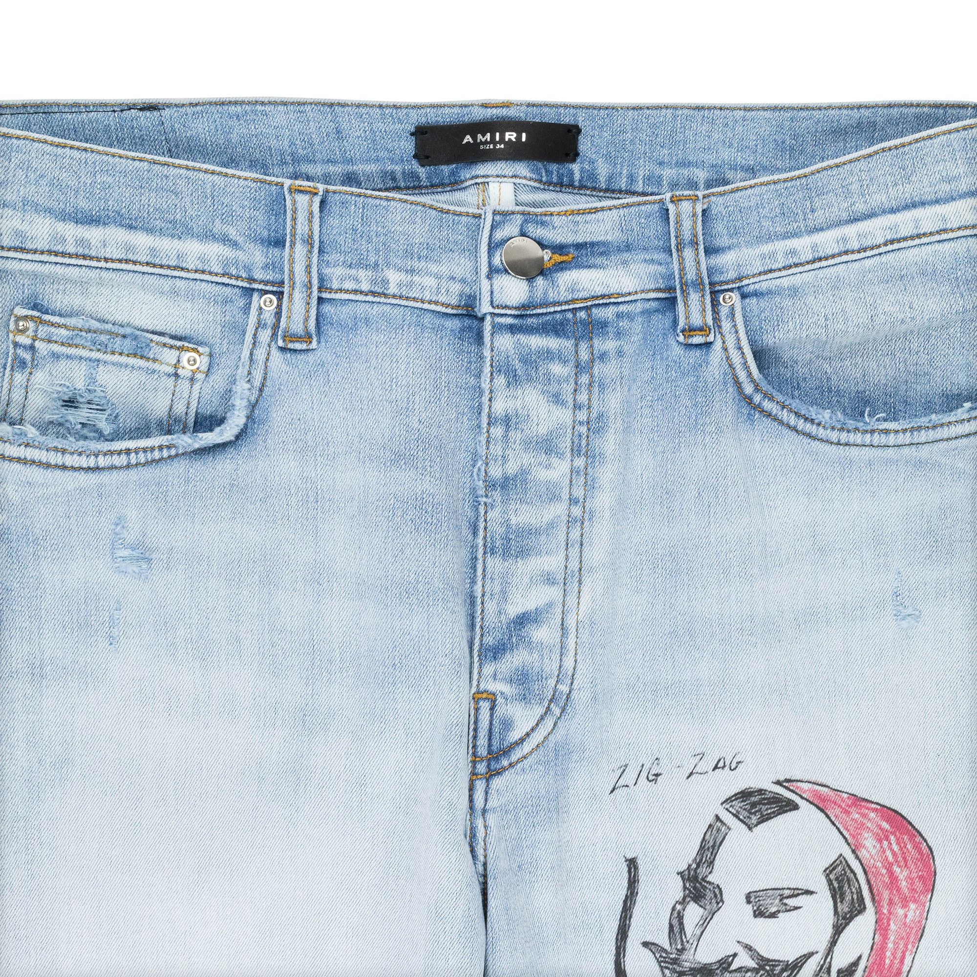 J*s様 アミリ size31 インディゴ Buy Amiri Zig Zag Skinny Jeans 'Light Indigo' - SS22MDS023 LIGH | GOAT