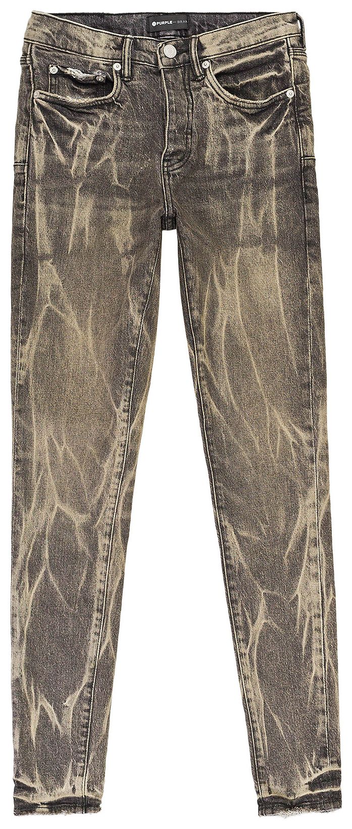 PURPLE BRAND Washed Tie Acid Skinny Jeans Black