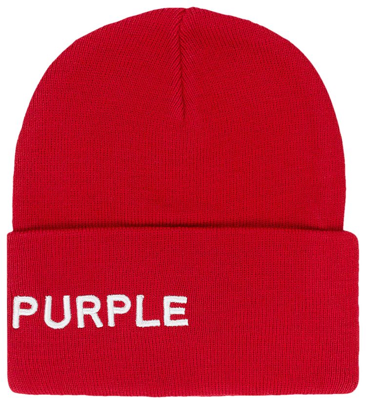 PURPLE BRAND Acrylic Cuffed Hats Red