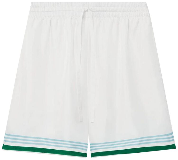 Casablanca Metaphysical Tennis Icon Silk Shorts White