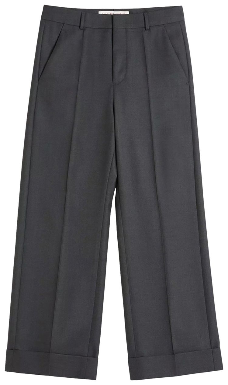 Valentino Wool Gabardine Trousers Grey Antracite