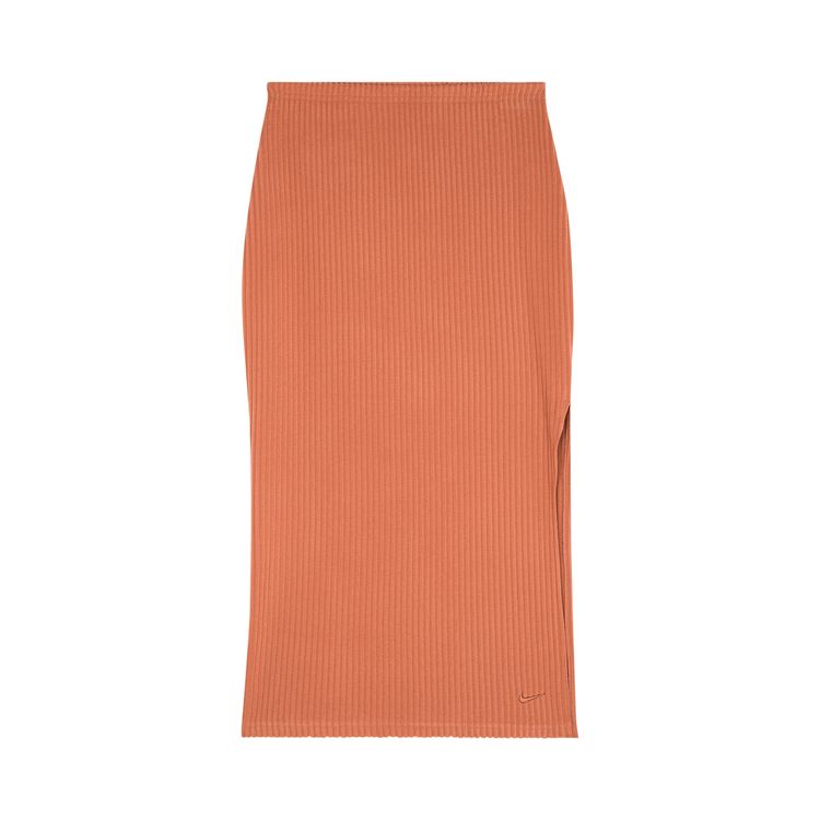 Nike Sportswear Chill Rib Slim Midi Skirt Burnt Sunrise
