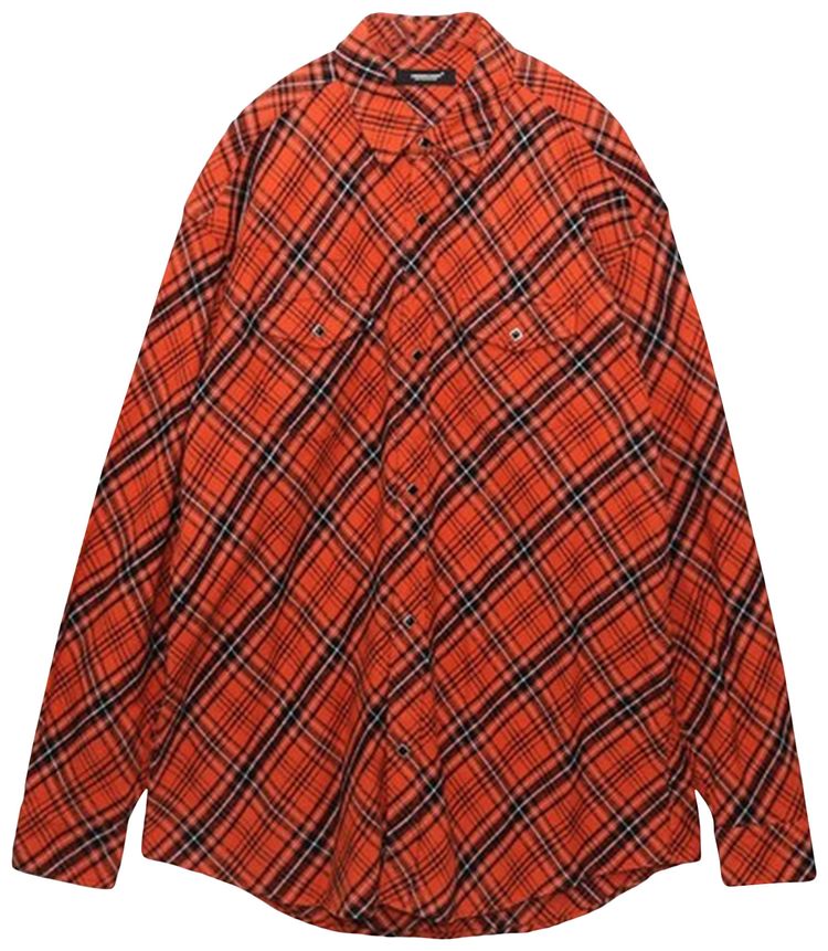 Undercover Cross Print Long Sleeve Shirt Orange