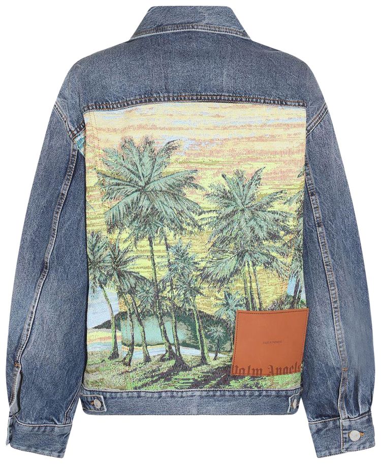 Palm Angels Palms Sunrise Denim Jacket Cobalt Blue