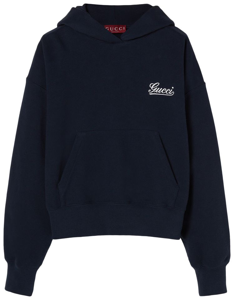 Gucci Jersey Hoodie Navy