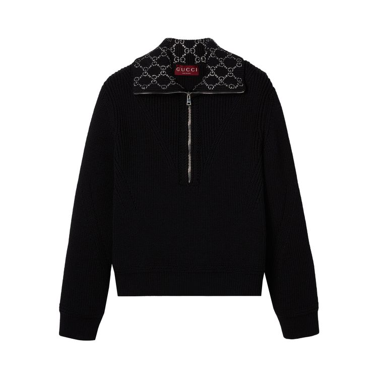 Gucci Embroidered Wool Top Black