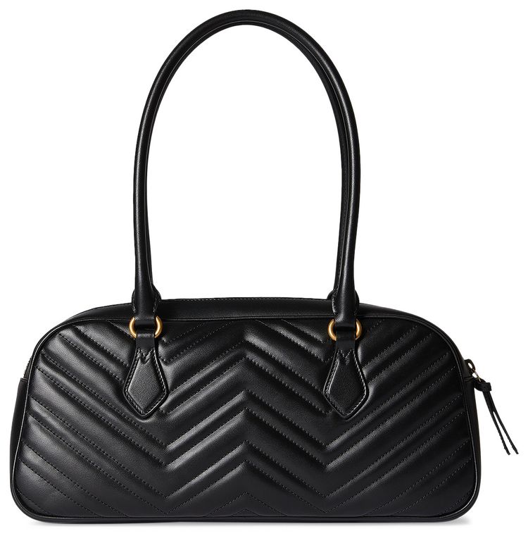 Gucci Marmont Leather Medium Top Handle Bag Black