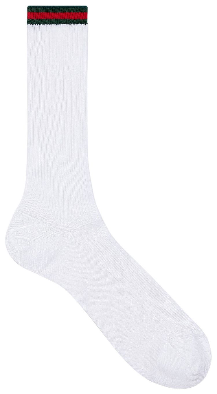 Gucci Web Rib Socks White