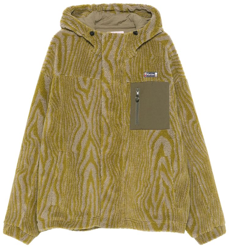 Martine Rose Abstract Fleece Jacket GreenBeige