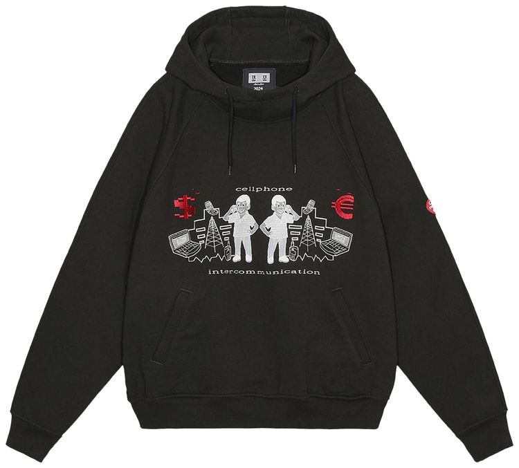 Cav Empt Intercommunication Big Heavy Hoodie Black