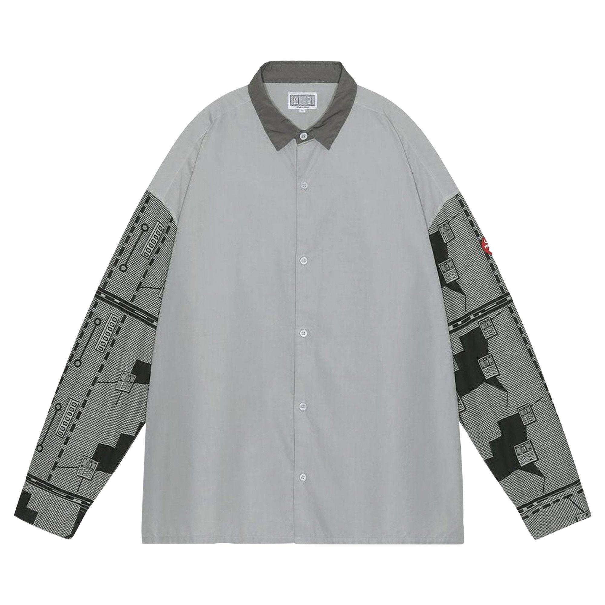 Buy Cav Empt Overdye Grid Sleeve Big Shirt 'Grey Buy Cav Empt Overdye Grid Sleeve Big Shirt 'Grey