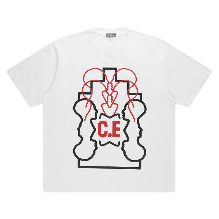 Cav Empt WB Ziggurat Heads II Star CE Red T Shirt White
