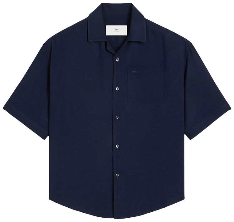 Ami Short Sleeve Boxy Shirt Blue
