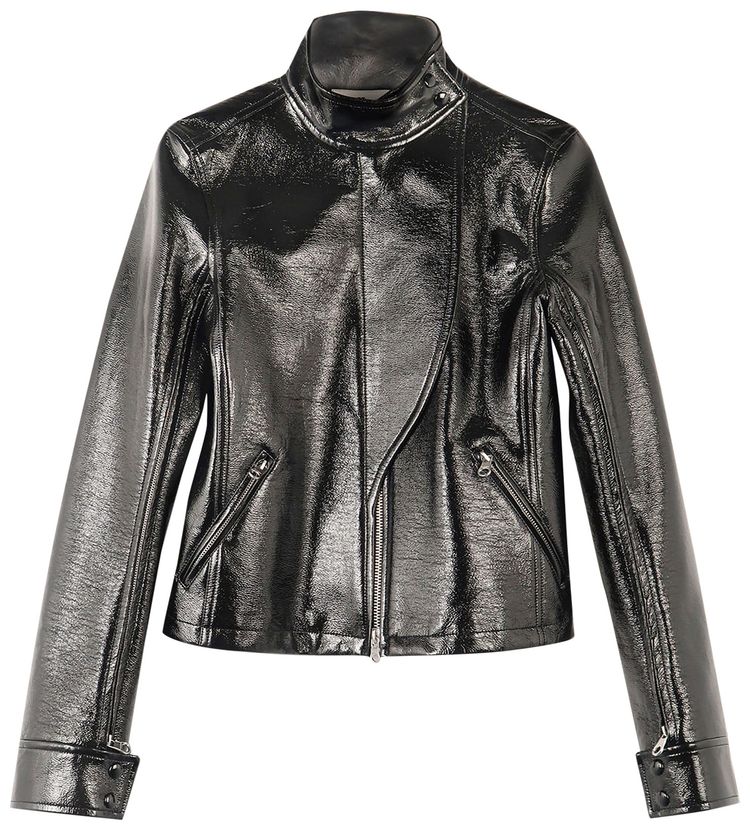 Courreges Motorcycle Vinyl Jacket Black