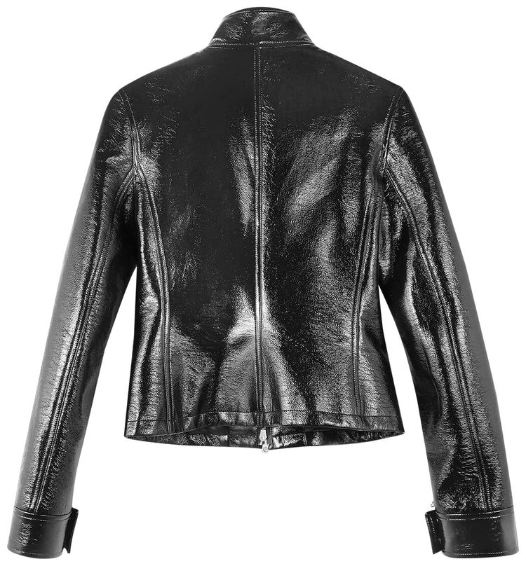 Courreges Motorcycle Vinyl Jacket Black
