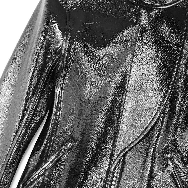 Courreges Motorcycle Vinyl Jacket Black